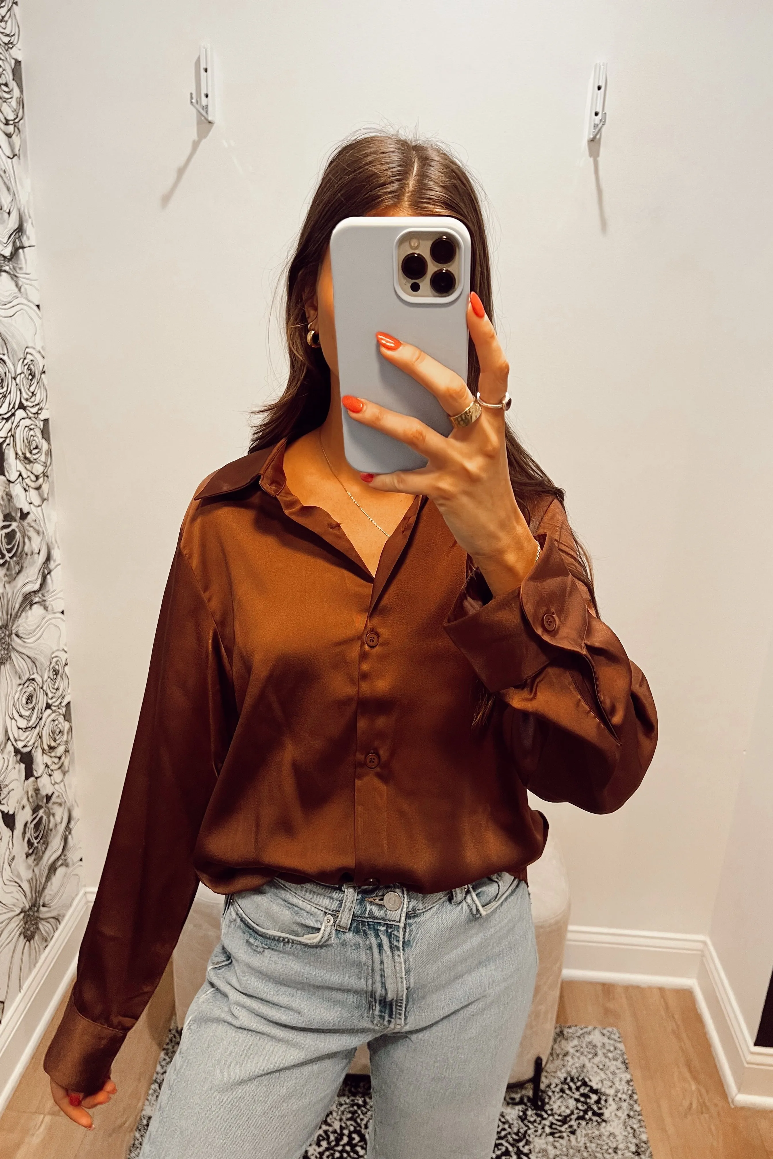 Chocolate Satin Blouse