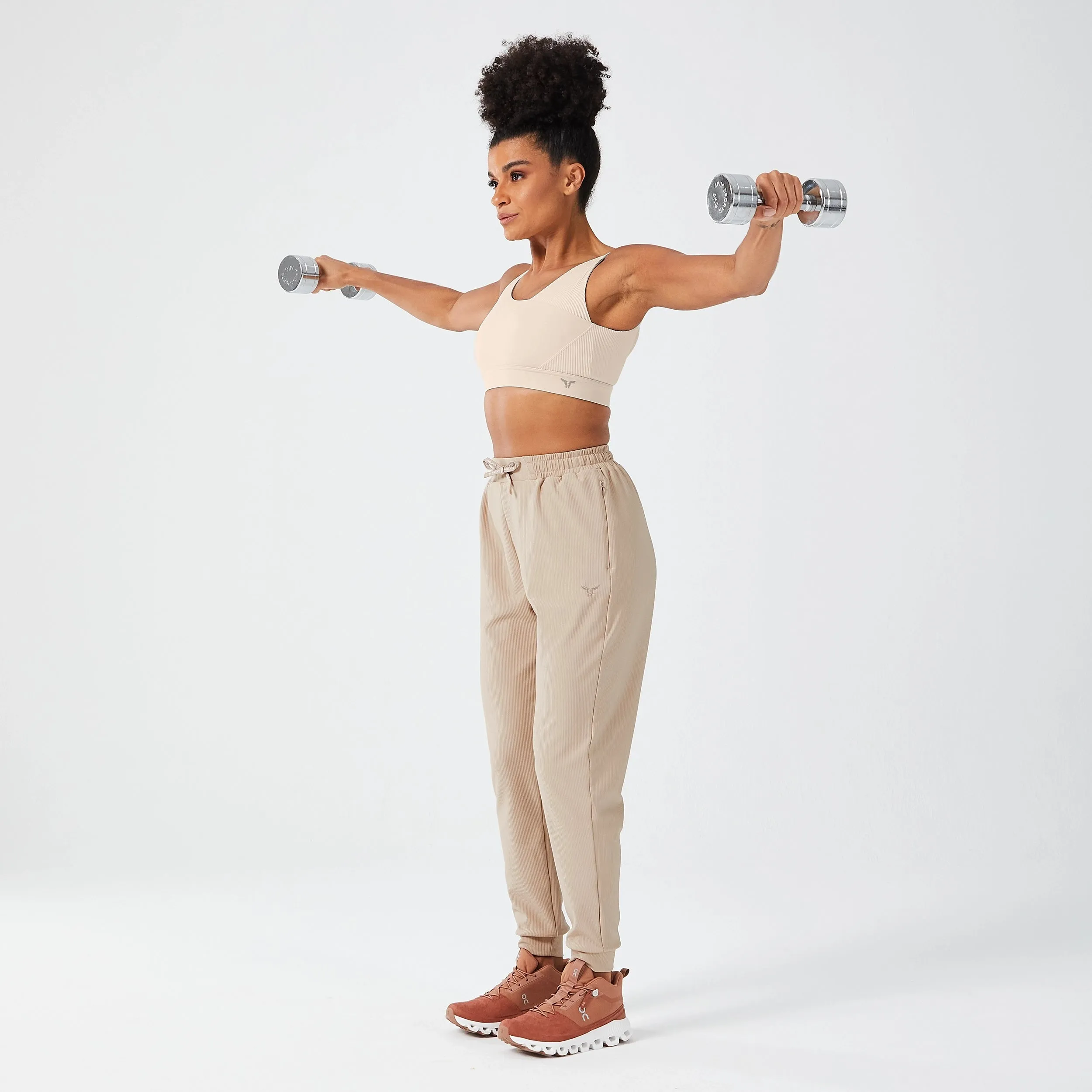 Luxe Ribbed Joggers - Cobblestone