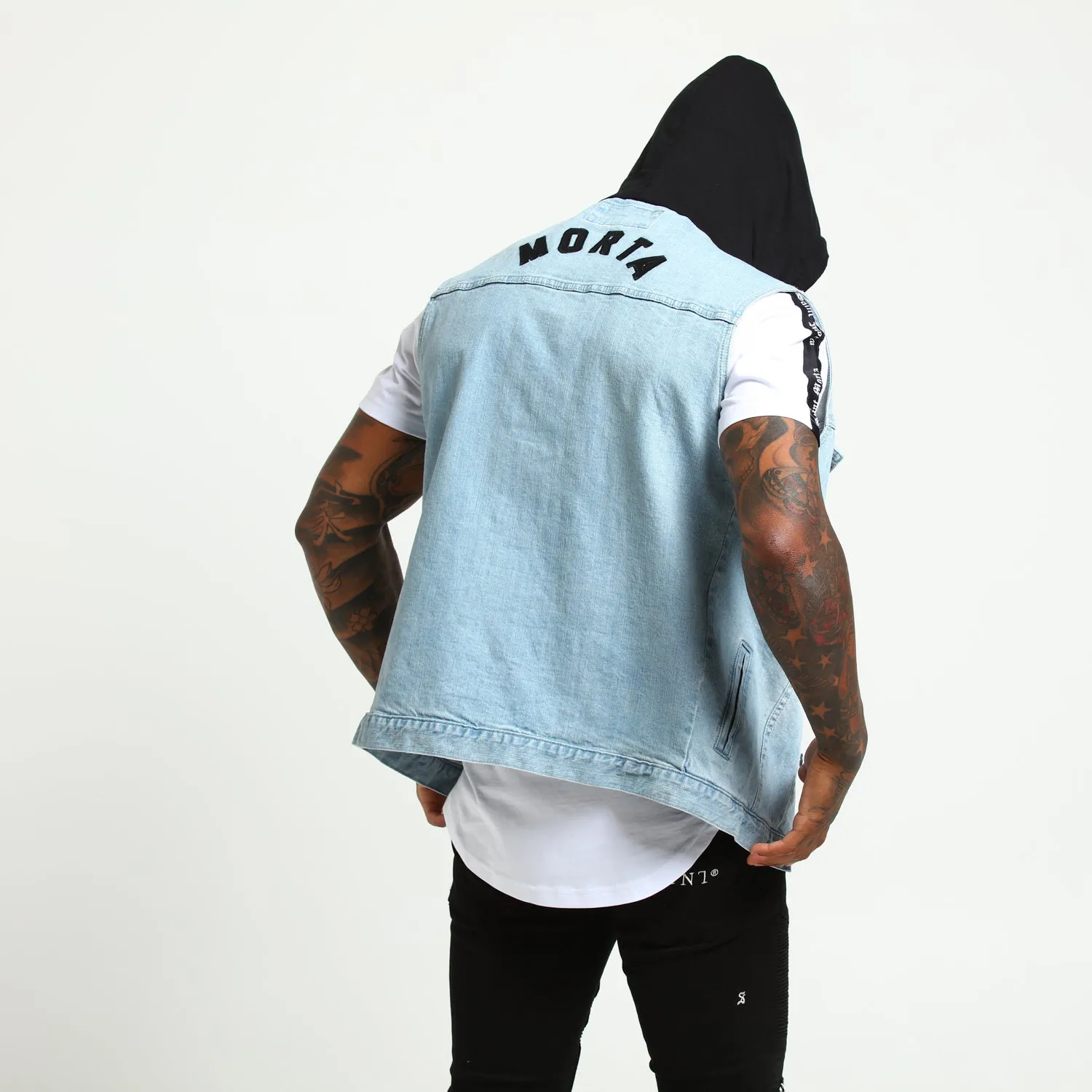 Saint Morta London Sleeveless Denim Jacket Blue